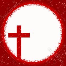 Blood moon with cross