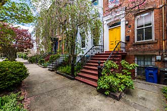 Historic District of Court Street in Wooster Square in New Haven