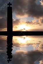 Cross silhouette and reflection