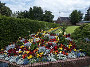 Public park and Bowling Green in the Picturesque Town of Sandbach in South Cheshire England