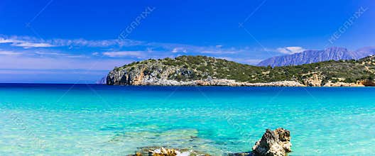 Beautiful beaches of Crete island, Istron bay