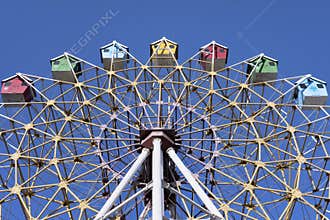 Ferris wheel with multi color cabins, Changchun, China