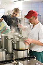 Two cooks industrial kitchen