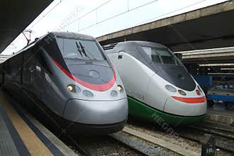 Two Italian express trains
