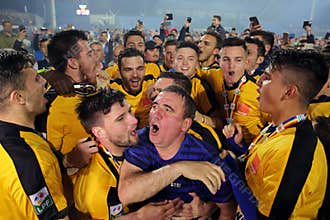 Gheorghe Hagi celebrating