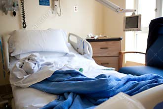 Empty hospital bed