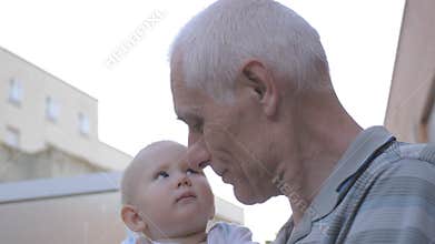 Grandfather with his granddaughter