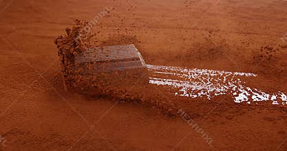 Chocolate sliding on Chocolate Powder