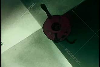 Donut jumping off diving board into a coffee cup