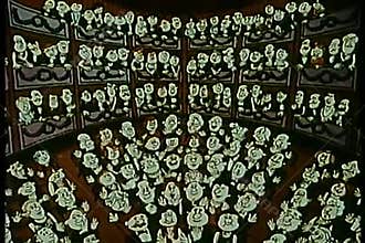 Audience in theater applauding