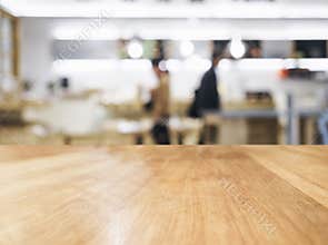 Table top with blurred People and kitchen background