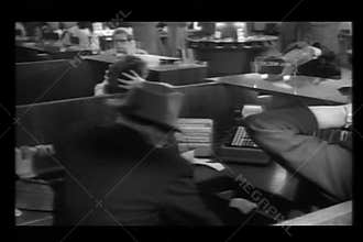 Robber stealing money from bank teller