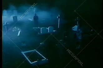 Man digging grave at night