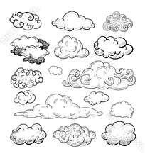 Doodle Collection of Hand Drawn Vector Clouds.