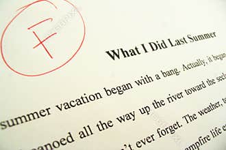 Term paper showing 'F' grade