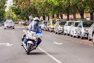 Police motorcycle during final 5th race in Tour of Croatia