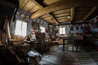 Interior of traditional romanian house