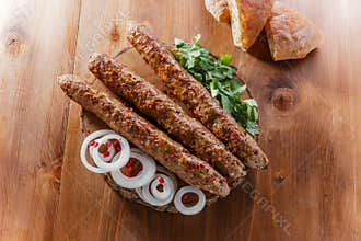 Lula kebab with herbs