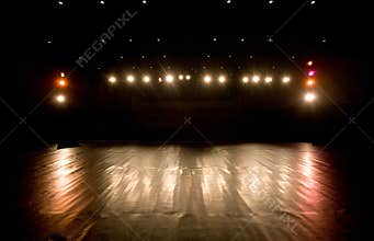 Spotlights on a stage