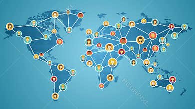 Connecting people of the world, Global business network.social media service. ver 2.