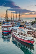 Sunset boats