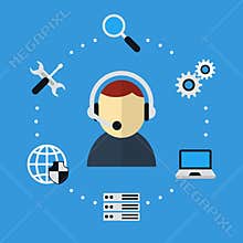Computer and Technical Support Icon