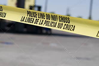 Crime scence at gas station