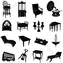 Antique furniture and objects