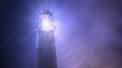Lighthouse and lightning storm