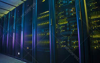 Network servers in a data center.