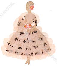 Victorian Antique Flower Petal Paper Girl 1890