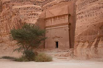 Nabatean tomb in Madaîn Saleh archeological site, Saudi Arabia