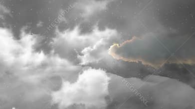 White clouds at night