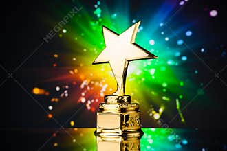 Gold star trophy