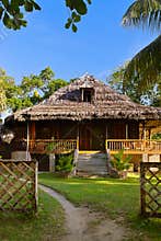 Retro colonial house at Seychelles