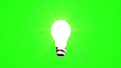 Light bulb on green background