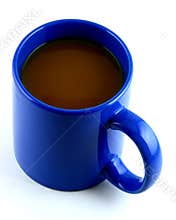 Blue Mug of Hot Coffee