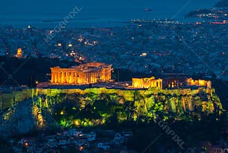 View of the Parthenon on the Acropolis in Athens, Greece