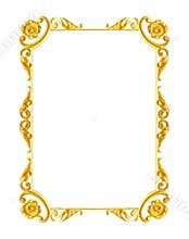 Ornament elements, vintage gold frame floral designs
