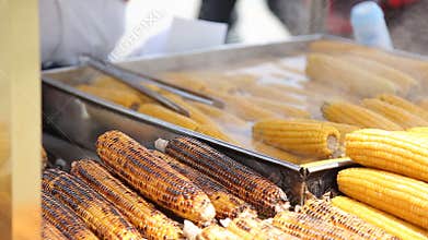 Grilled corn cob on the market in Turkey