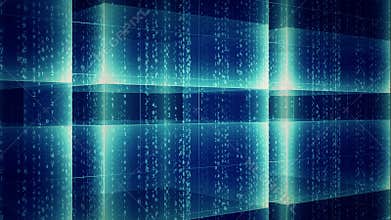 Abstract background with matrix text