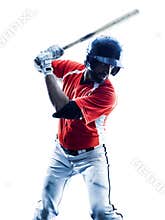 Man baseball player silhouette isolated