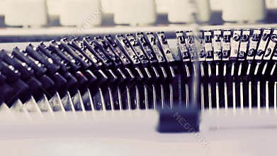 CU old typewriter, vintage writer concept