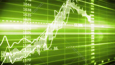 Financial graph on a computer monitor screen