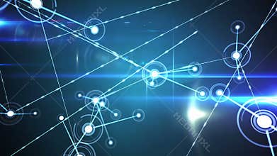 Connecting lines on glowing background