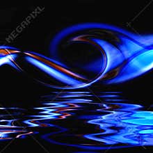 Blue Hot Fire Flame On Water