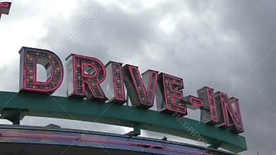 Drive in neon sign 4K