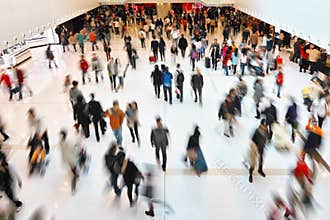 People shopping in retail mall
