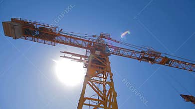 Construction crane working
