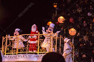 Mickey, Minnie and Santa claus